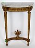 French Louis XVI style wall mount gold leaf console