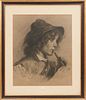 FRANCESCO HAYEZ (ITALIAN, 1791-1882) CHARCOAL ON PAPER, 1881, H 17", W 14", PORTRAIT OF OBOIST 