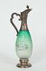 DAUM NANCY CAMEO GLASS & SILVER MOUNTED EWER, C 1900 H 11"