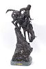 AFTER FREDERIC REMINGTON (AMERICAN, 1861-1909) BRONZE SCULPTURE, H 27", L 15", "THE MOUNTAIN MAN" 