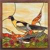 STAINED GLASS WINDOW LATE 20TH C., H 32" W 32" "PHEASANT" 
