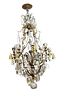 FRENCH, WROUGHT IRON AND CRYSTAL CHANDELIER, 12 LIGHTS, C. 1920 H 44" DIA 23" 