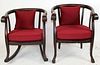 Pair of American Empire armchairs in mahogany