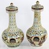 Pair of Chinese glazed terra cotta lanterns