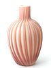 ART GLASS PINK AND WHITE ANTIQUE CASED GLASS VASE, C 1880 H 8" DIA 4" 