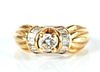 DIAMOND  15PTS AND 18KT GOLD RING SIZE 8 