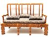 ASIAN CARVED WOOD MONKEY SETTEE, H 39.5" L 63" D 25" 