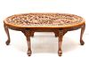 ASIAN CARVED WOOD DRAGON AND PHOENIX OVAL COFFEE TABLE, H 18" W 34.5" L 51" 