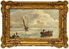 C. Butterworth,  Oil On Board C. 19th.c., Seascape, H 11'' L 17''