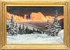 Alois Arnegger (Austrian, 1879-1963) Oil On Canvas, "Winter In The Dolomites", H 24'' W 36''