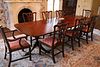 Henkel Harris  Carved Mahogany Dining Table And 8 Chairs, H 29'' W 44'' L 68''