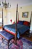 Carved Mahogany Queen Size Four Poster Bed, H 87'' W 66'' L 94''