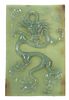 Chinese Carved Serpentine Tablet, H 10'' W 6.5''