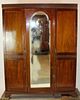English mahogany triple armoire