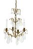 Brass And Crystal Four Light Chandelier H 20'' W 12''