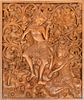 India Carved Wood Plaque Dancer C. 1960, H 17.5'' W 15''