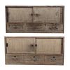 Japanese Tansu Cabinets, Two Pieces,, H 16.75'' W 35.5'' Depth 15.25''
