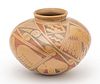 Native American Pottery Vase With Geometric Design H 6.5'' Dia. 8.5''