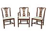 Mahogany Set Of 6 Dining Armchairs & Side Chairs, H 36'' W 22'' 6 pcs