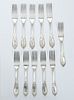 William Gale & Son (New York) Sterling Silver Dinner Forks, C. 1850, L 8'' 20.7t oz 11 pcs