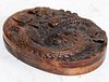 Chinese bronze lidded inkwell with dragon