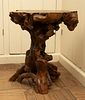Carved Root Side Table, H 17.5'' W 13'' L 15''
