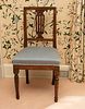 Country French Walnut Side Chair,  18th C., H 36'' W 18''