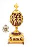 House Of Faberge For Franklin Mint  'Imperial Eagle' Egg & 14kt Gold Brooch, H 8'' Dia. 3.25'' 2 pcs