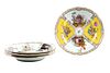 German Meissen  Porcelain Plates,crossed Swords Mark C. 19th.c., Dia. .5'' 4 pcs