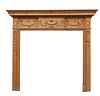 American Empire Style Carved Pine Mantel, H 54'' W 61'' Depth 5.5''