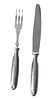Alfenide (France) Silver Plated Dessert Forks & Knives, L 7.5'' 24 pcs