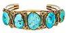 Southwest Turquoise And Sterling Silver Cuff Bracelet 43g 1 pc