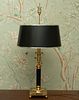 Chapman  Brass Lamp, Tole Shade H 32'' Dia. 15''