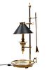 Chapman  Brass Candlestick Form Lamp, H 26'' Dia. 10''