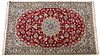 Persian Nain Wool Rug, C. 1990, W 44.5'' L 70''