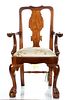 Maitland & Glasgow Carved Mahogany Arm Chair, H 26'' W 15.5'' Depth 13''