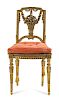 A Louis XVI Style Giltwood Side Chair Height 36 inches.