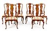 A Set of Six Henredon Dining Chairs. Height 40 inches.