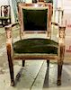 An Empire Style Parcel Gilt Fauteuil Height 38 1/4 inches.