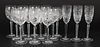 WATERFORD 'OVERTURE' CRYSTAL WATER & CHAMPAGNES, 15 PCS, H 8.5"-9.5" 