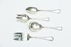 REED AND BARTON STERLING SERVING SPOONS, FORKS, HEPPLEWHITE 4 PCS. 9.7 OZ T 