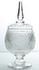 BRILLIANT PERIOD GLASS COMPOTE WITH LID, C 1900 H 12.75"