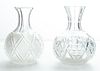 BRILLIANT PERIOD TWO CUT GLASS CARAFES, C 1900 H 7.75"