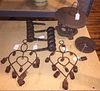 A Group of Wrought Iron Decorative Articles Height of heart shaped ornament 14 1/2 inches.