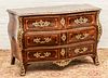 LOUIS XV 19TH.C. MARBLE TOP COMMODE, H 36", W 58", D 26" 