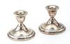 STERLING SILVER WEIGHTED CANDLESTICKS, PAIR H 3" 