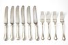TOWLE "OLD NEWBURY" STERLING KNIVES (6) AND FORKS (4), TEN PIECES 