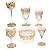 GILT DECORATED STEMWARE AND BOWLS, 38 PIECES 