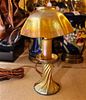 A Tiffany Studios Favrile Glass Candlestick Lamp Height 12 3/4 inches.