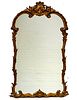 FRENCH STYLE CARVED WOOD & GESSO MIRROR, C 1940, H 45", W 28" "MILCH MIRROR" 